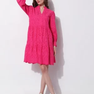 PINK SCHIFFLI SHIFT DRESS
